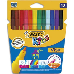 12 Feutres de Coloriage Pointe Fine
