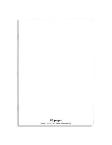Cahier 96 pages  21x29,7cm, grands carreaux