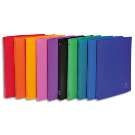 EXACOMPTA Classeur 4 anneaux  dos 20mm en polypropylène 5/10e coloris assortis