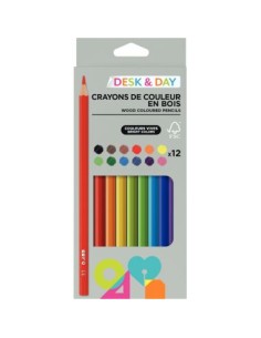 Étui de 12 crayons de couleur assortis