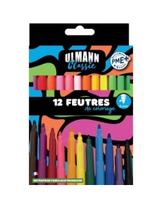 Pochette de 12 feutres pointe moyenne assortis