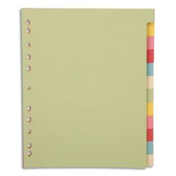 intercalaires 12 touches carte recyclée. Format A4+.