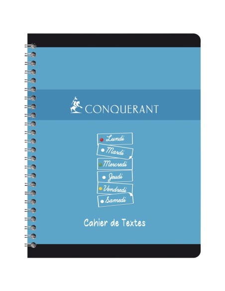 Cahier de texte à reliure intégrale 124 pages, 17x22 cm, seyès, papier 70g