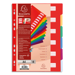 Intercalaire PP format A4 6 Positions