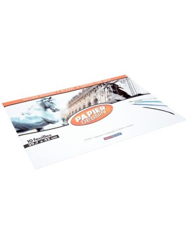 Pochette de 10 feuilles à dessin 180g 29,7x42cm