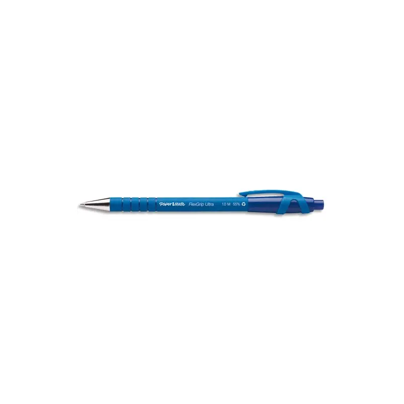 Stylo bille Flexgrip pointe rétractable Bleu