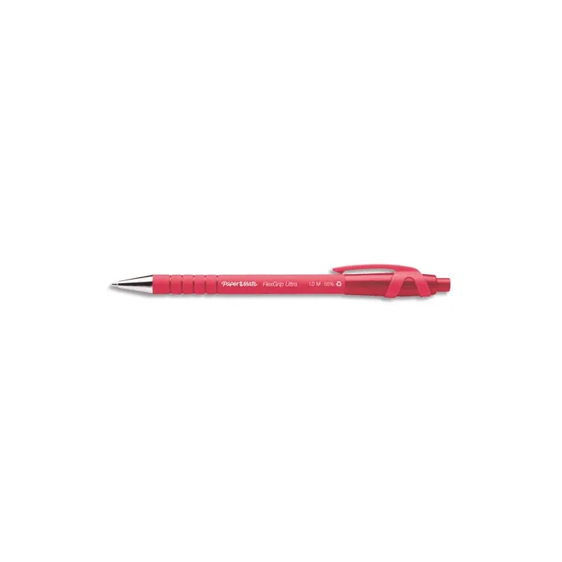 Stylo bille Flexgrip pointe rétractable Rouge