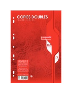 Sachet de 50 copies doubles perforées, A4, 5x5, papier...