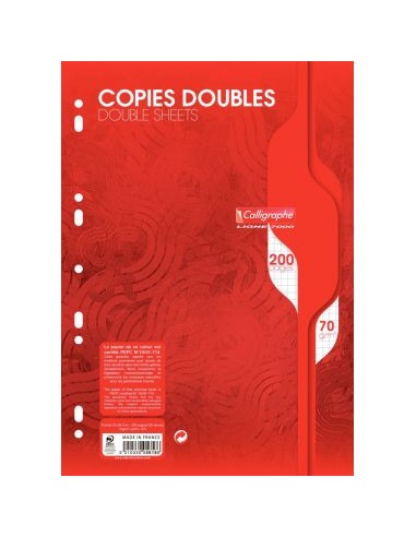 Sachet de 50 copies doubles perforées, A4, 5x5,...