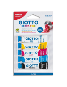 Gouache, 5 tubes couleurs primaires