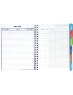Cahier de texte à reliure intégrale 124 pages, 17x22 cm,...
